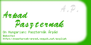 arpad paszternak business card