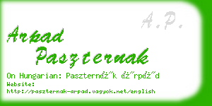 arpad paszternak business card